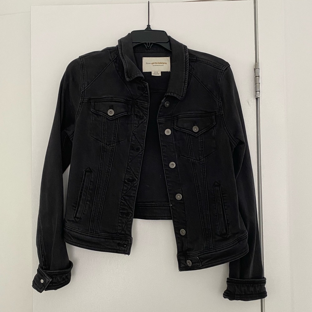 Pilcro for Anthropologie black/gray denim jacket size medium